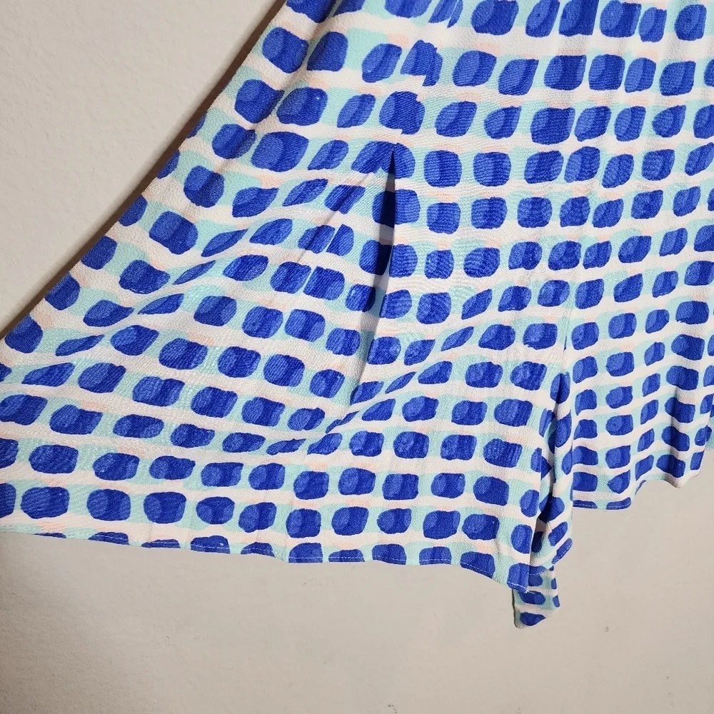 NWT Kate Spade Sleeveless Blue Island Stamp Romper belted pockets size L viscose